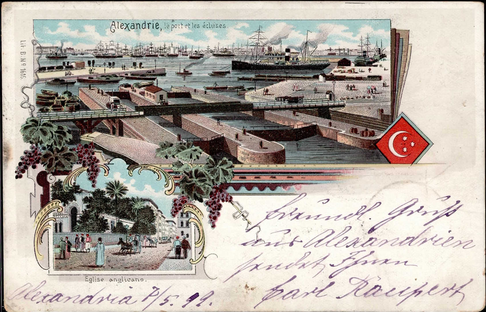 Alexandria (Ägypten) Hafen 1899 I-II  Automatically generated ...