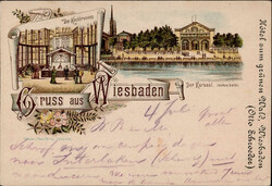 Vorläufer Gruss aus Wiesbaden, Kursaal, 1890 I-II  Automatically ...