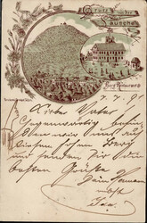 Vorläufer Gruss aus Bergrestaurant Lausche, 1891 I-II  Automatically ...