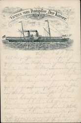 Vorläufer Gruss vom Dampfer "Der Kaiser", 1895 I-II  Automatically ...