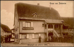 Stotzheim (Elsass) Gasthaus zum goldenen Löwen 1914 II (Eckknick)  ...