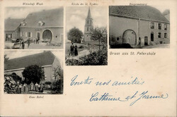 Truchtersheim St. Petershols (Elsass) Gasthaus Wach, Rathaus 1905 II ...