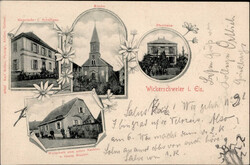 Wickerschweier (Elsass) Schulhaus, Gasthaus zum guten Nachbar 1902 ...