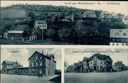 Wüstenbrand (o-9274) Bahnhof, Drogen- und Kolonialwarenhandlung ...