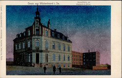 Wüstenbrand (o-9274) Luna-AK Nr. 15178, Strumpffabrik Höselbarth & ...