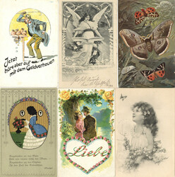 Motive Jugendstilalbum mit 400 Ansichtskarten Glückwunsch, Humor, ...