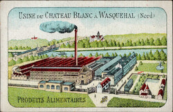 Wasquehal (Frankreich) Werbe-AK Chateau Blanc Fabrik II (Eckknick)