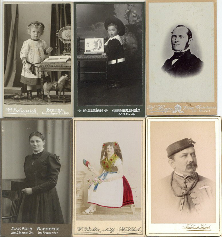 CDV und Kabinettfotos Lot mit ca. 400 Stück u.a. in 4 alten Alben