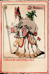 Weihnachten St. Nikolaus sign. Fritz Papke 1915 I-IIAutomatically ...