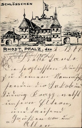 Handgemalt Schlösschen Rhodt, Pfalz 1908, I-II  Automatically ...