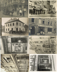 Deutschland Partie mit 20 Fotokarten unbekannter Orte mit Geschäften ...