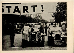 Auto Start beim Autorennen auf dem Bohdaneč-Rundkurs 1937 I-II  ...