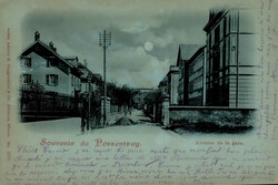 Pruntrut (Jura) Mondschein-AK, Bahnhofstrasse 1899 II (fleckig VS)