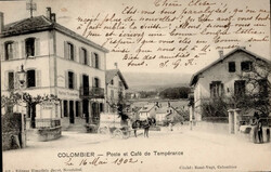 Colombier (Neuenburg) Postamt, Postkutsche 1902 I  Automatically ...