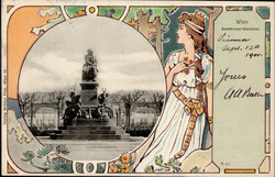 Wien (Österreich) Beethoven Denkmal 1901 I  Automatically generated ...