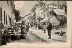 Iselle (Italien) Strassenpartie, Panorama zum Simplontunnel I-II