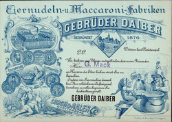 Aalen (7080) Eiernudeln- und Maccaroni-Fabrik Daiber 1901 I-II (RS ...