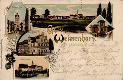 Weißenhorn (7912) Brauhaus, Schloss 1902 I-II  Automatically ...