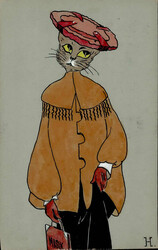 Handgemalt Katze vermenschlicht I-II  Automatically generated ...