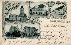 Buttelstedt (o-5301) Schule, Bahnhof, Gasthaus zum weissen Ross, ...