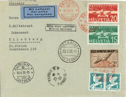 Flugpost Schweiz Luftpost Swissair Mittelmeerflug Transit ...