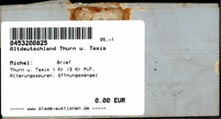 Thurn u. Taxix 1 Kr /3 Kr MiF, Alterungsspuren, ...