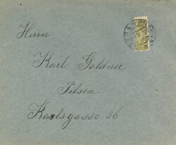 Österreich k.u.k. 40 Heller Wappen (1916) Halbierung auf Orts-Brief ...