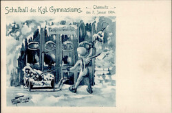 CHEMNITZ (o-9000) - Winterkarte SCHULBALL des KGL. GYMNASIUMS 1904 ...