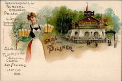 LEIPZIG (o-7000) - AUSSTELLUNG 1897 Bürgerliches Brauhaus Pilsen ...