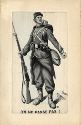 SEIDENKARTE - MILITÄR on ne passe pas sign. Scot Georges ...