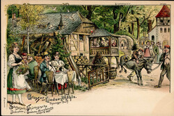 LEIPZIG (o-7000) - GEWERBE-AUSSTELLUNG 1897 - THÜRINGER DORF Gruss ...