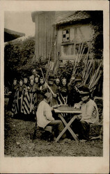 SCHACH - SCHACHDORF STRÖBECK (1949) Schachspieler an der alten ...