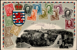LUXEMBURG (Luxemburg) - Strassen-Briefmarken-Prägekarte I  ...