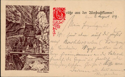 Vorläufer 1889 SCHELLENBERG - Grüße aus der ALMBACHKLAMM I  ...