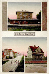 HÖSBACH,Ufr. (8759) - BAHNHOF mit Geschäftshaus Josef Steigerwald I ...