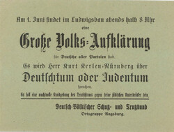 NS-JUDAIKA WK II - AUGSBURG DEUTSCHTUM oder JUDENTUM - Kundgebung des ...