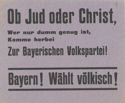 NS-JUDAIKA WK II - OB JUD oder CHRIST .... Propaganda-Flugblatt ...