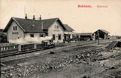 ROKITNITZ,Böhmen - Bahnhof mit Eisenbahn IAutomatically generated ...