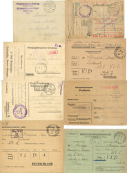 Kriegsgefangenenpost WK I/WK II Lot mit 15 Belegen in stark ...