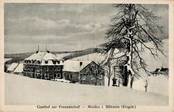 Moldau (Rumänien) Winter-AK, Gasthaus zur Freundschaft ...