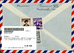 Österreich Wiederaufbau 1948 MiF Flugpost (rs.) auf Luftpost-Brief ...