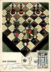 Schach le Havre Jeu dEchecs 1966 mit Unterschrift I-II  Automatically ...