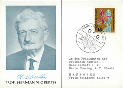 Autograph/Autogramme Prof. Oberth, Hermann 1963 I-II  Automatically ...