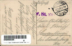 Libau (Lettland) Zollamt und Hafen, Fahrrad 1916 I-IIAutomatically ...