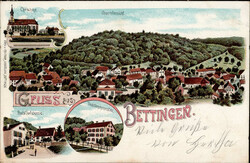 Bettingen (Basel Stadt) Postamt, Dorfstrasse 1904 I-II  Automatically ...