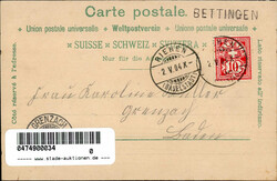 Bettingen (Basel Stadt) Postamt, Dorfstrasse 1904 I-II  Automatically ...