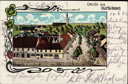 DARKEHMEN,Ostpr. - Jugendstil-Litho Kirchenstrasse IAutomatically ...