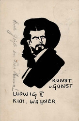Handgemalt Kunst und Kunst Ludwig II. und Richard Wagner in einem ...
