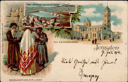 Jerusalem (Israel) Wehklageplatz der Juden, Erlöserkirche 1903 I-II ...