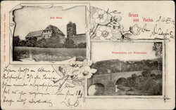 Vacha (o-6220) Alte Burg, Werrabrücke 1902 II (Abschürfung)  ...